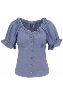 OS TRACHTEN Karo-Bluse marine