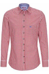 OS TRACHTEN Hemd rot kariert Slim Fit Langarm