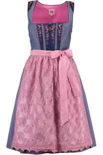 SPIETH & WENSKY Dirndl Hibiskus blau/rosa