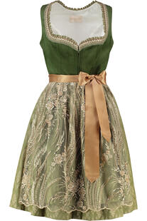 KR�GER COLLECTION Mini Dirndl gr�n Ornamentmuster Vesa
