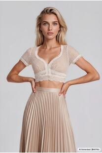 KR�GER MADL Dirndlbluse ecru Kurzarm Novalee