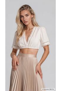 KR�GER MADL Dirndlbluse ecru Kurzarm Naira