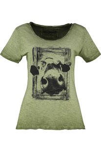 HANGOWEAR T-Shirt Queenie oliv oliv bedruckt
