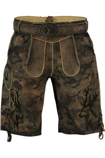 KR�GER BUAM Lederhose braun Camouflage