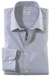 OLYMP Level Five gemustertes Hemd langarm Slim Fit mittelgrau