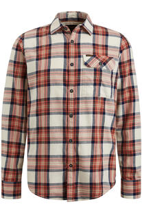 PME LEGEND Long Sleeve Hemd Ctn Twill check Etruscan red kariert Slim Fit Langarm