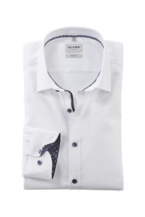 OLYMP Level Five gemustertes Hemd langarm Slim Fit wei�