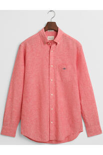 GANT REG Leinen Hemd brick red Regular Fit Langarm