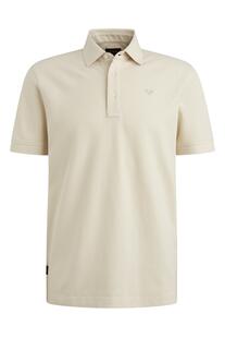 PME LEGEND Polo Shirt pique garment dye bone white