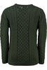 Vorschaubild zu ARAN Rundhals Pullover gr�n Merinowolle, 1