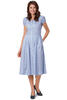 Vorschaubild zu BERWIN Kleid hellblau gestreift mit kleinem Steubl�mchen Dessin, 2