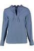 Vorschaubild zu ANNA Bluse blau  mit edlem R�schenkragen
