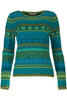 Vorschaubild zu DUNQUE Jacquard-Pullover gr�n-bunt gemustert
