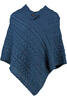 Vorschaubild zu ARAN Poncho blau im typischen Aran Strick aus Merinowolle