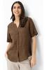 Vorschaubild zu BRAX Leinen-Bluse Veri mocha brown Kurzarm, 5
