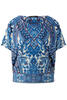 Vorschaubild zu OUI Shirt offwhite blue gemustert