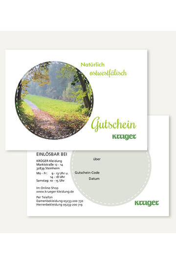 Kr�ger-Kleidung Geschenkgutschein 25 Euro per Email