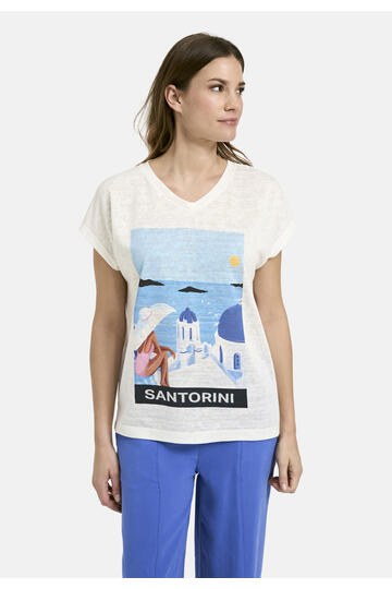 Milano Italy Shirt w oversized shoulder + roundneck and Artwork offwhite
