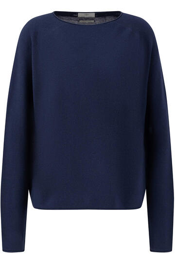 FYNCH HATTON Rundhals Pullover Fine Cotton navy