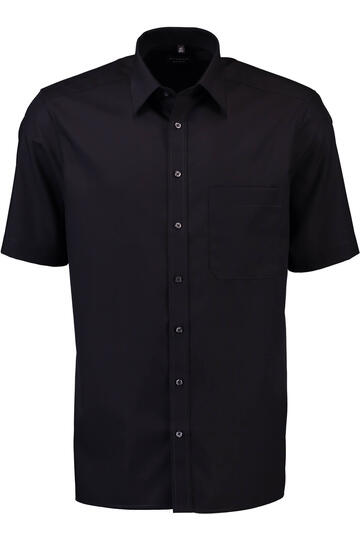 ETERNA Hemd schwarz Comfort Fit Kurzam Popeline