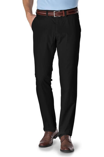 CLUB OF COMFORT Baumwoll-Stretch-Hose schwarz Garvey Pima Cotton mit Sonnenschutz