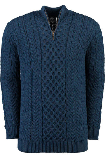 ARAN Troyer blau Merino-Wolle