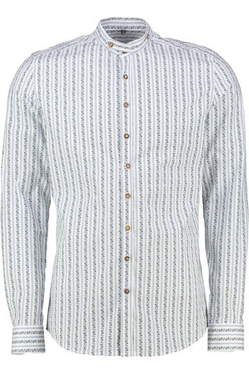 OS TRACHTEN Hemd blau Slim Fit Langarm Stehkragen