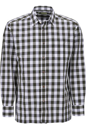 SKOGEN Hemd oliv kariert Regular Fit Langarm