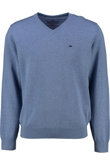 FYNCH HATTON V- Ausschnitt Pullover blau