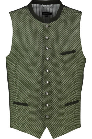 OS TRACHTEN Weste gr�n gemustert Slim Fit