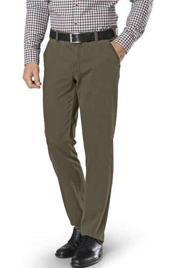 CLUB OF COMFORT High Stretch Baumwoll-Hose schlamm mit Diamantschliff
