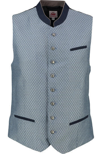 SPIETH & WENSKY Weste Daniel blau  im Jacquard-Dessin