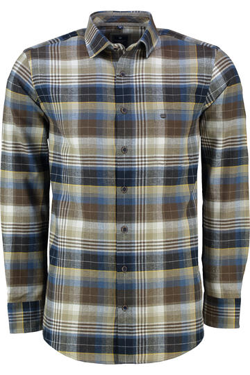 REDMOND Flanell-Hemd  kariert Regular Fit Langarm