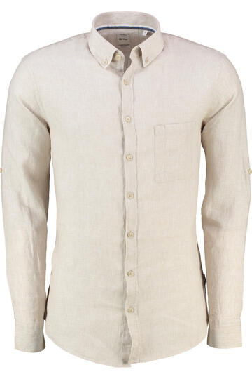 BRAX Leinen Hemd Dirk beige Modern Fit Langarm Leinen