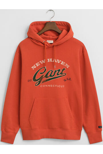 GANT Graphic Hoodie deep orange