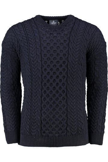 ARAN Rundhals Pullover marine
