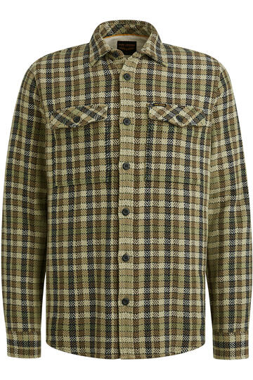 PME LEGEND Overjacket Small Herringbone Check oil green kariert