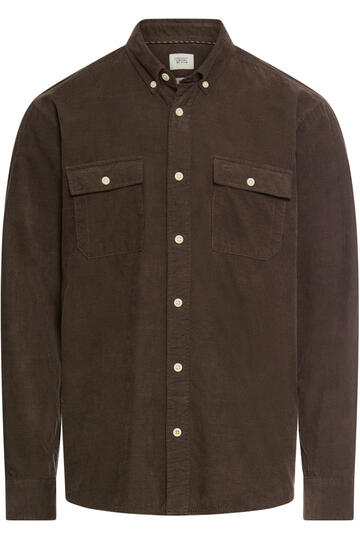 camel active Hemd dark brown comfort fit Langarm