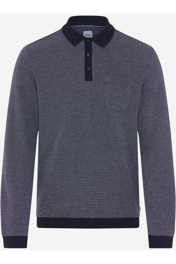 BRAX Langarm Polo-Shirt Paros navy