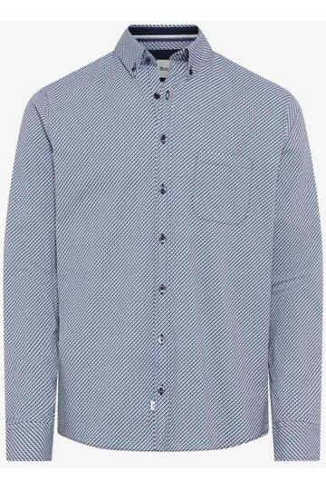 BRAX Hemd Daniel P baltic gemustert Modern Fit Langarm