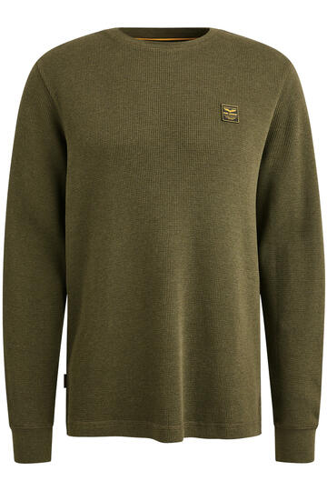 PME LEGEND Shirt r-neck waffle melange olive night