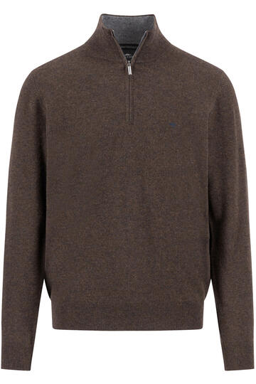 FYNCH HATTON Cashmere Troyer dark chocolate Casual Fit