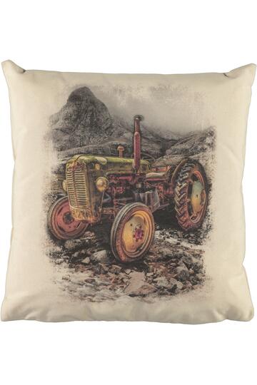 ALMTRACHT Kissen Traktor beige
