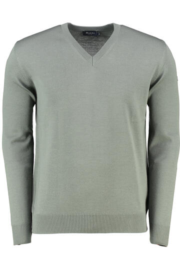 V-Ausschnitt Pullover foggy teal einfarbig