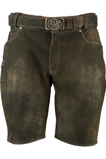 MADDOX Leder Shorts Hochkaltern braun