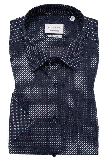 ETERNA Hemd navy gepunktet Comfort Fit Kurzarm