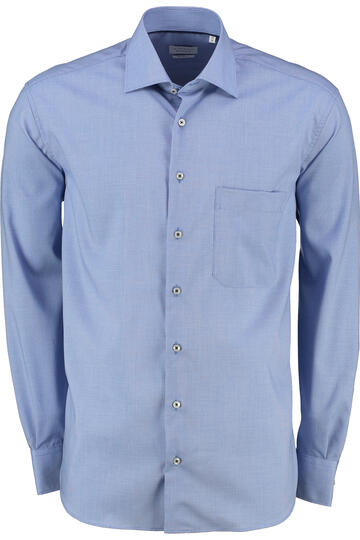 ETERNA Hemd blau gemustert Comfort Fit Langarm