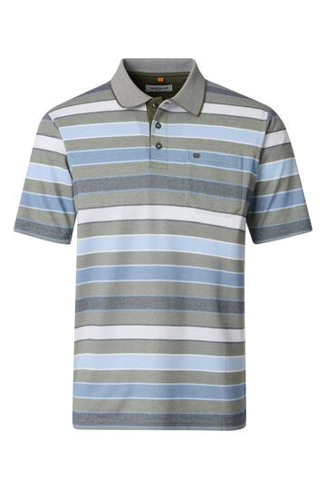 REDMOND Polo-Shirt gr�n gestreift