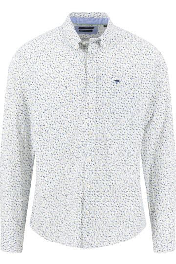 FYNCH HATTON Hemd avocado gemustert Casual Fit