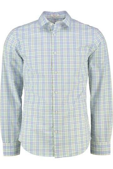 GANT REG Popeline Hemd lavender blue kariert Regular Fit Langarm